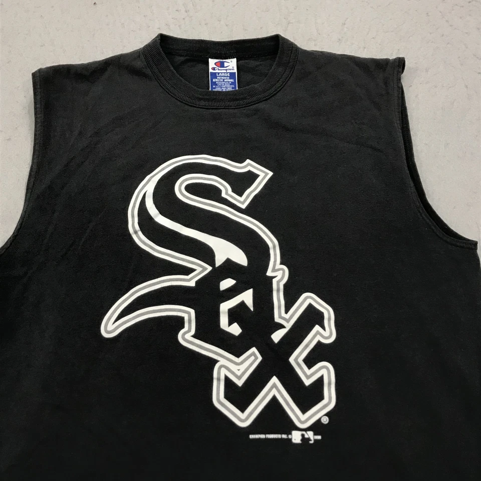 VINTAGE Chicago White Sox Shirt Mens Large Champion Sleeveless Tank Training 90s - Image 2 of 4