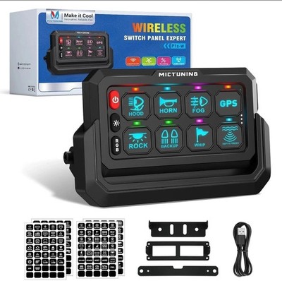 MICTUNING P1s-W+ Wireless 8 Gang Switch Panel  Up to 328FT Remote Control Range