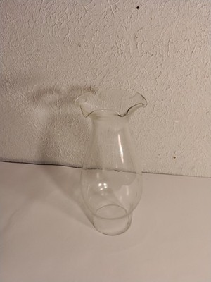 2'' FITTER X 6 1/2''H CRIMP TOP MINIATURE CLEAR GLASS OIL LAMP CHIMNEY 