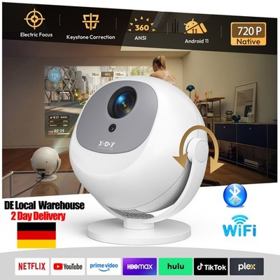 XGODY 4K Beamer Projektor Android11 WiFi Bluetooth Smart Heimkino Mini Tragbar