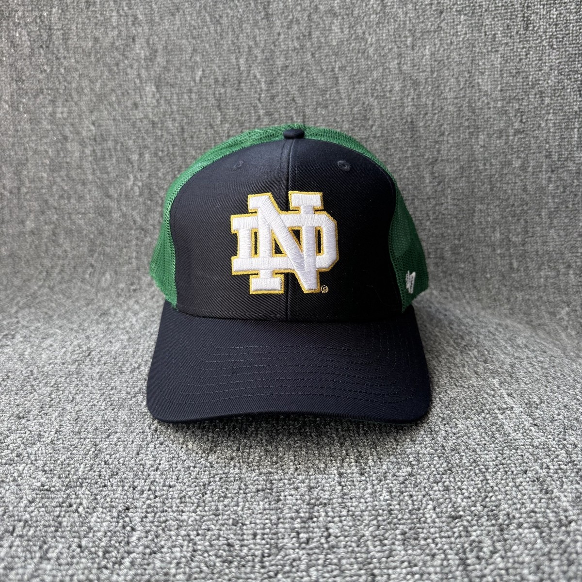 '47 Brand Notre Dame Trucker Snapback Navy Green OSFA NCAA Mesh Back Hat