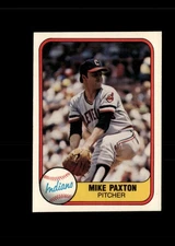 Mike Paxton UER 1981 Fleer Baseball Card #401 Cleveland Indians +Fast Free Ship