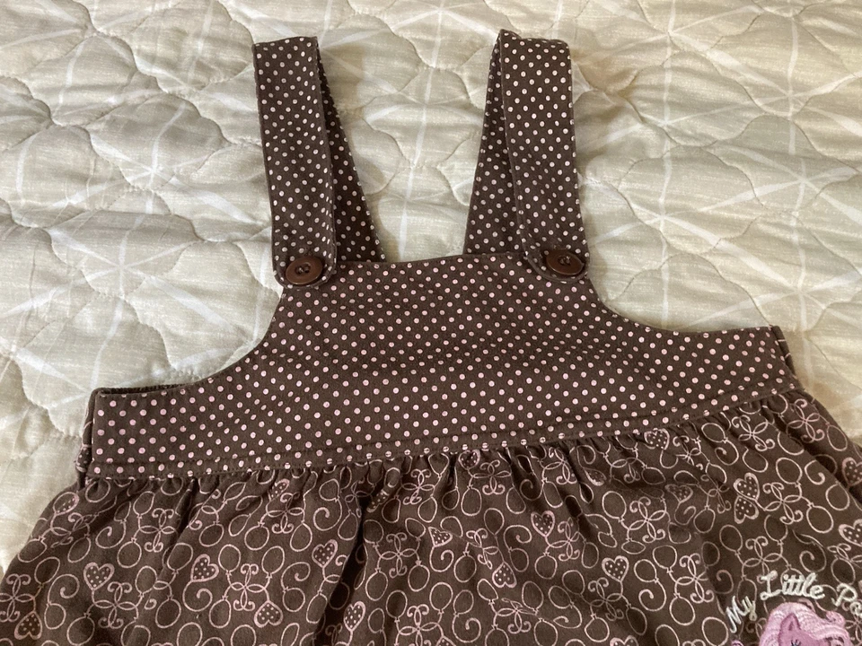 Vestido tipo jersey My Little Pony 2008 para niñas talla 7/8 lunares raro difícil de encontrar Y2k Foto 2 de 4