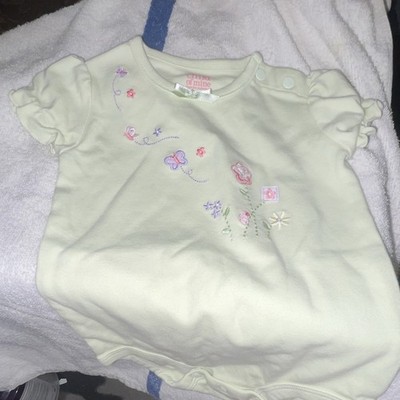 Child of Mine from Carter's Girls Green Floral Embroidered Bodysuit 3-6M