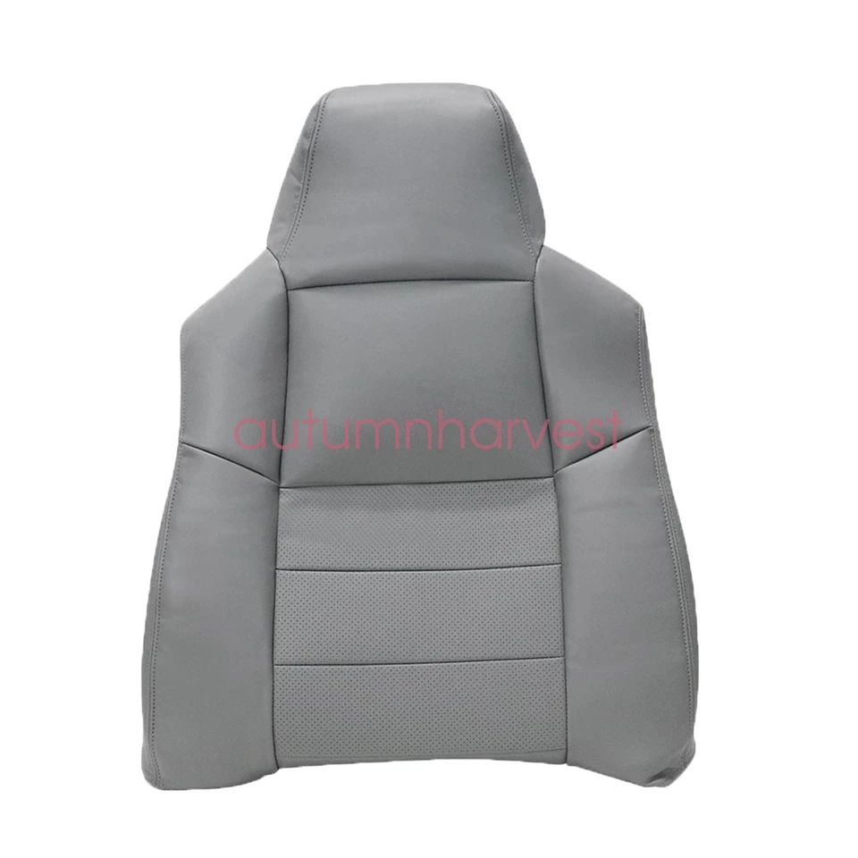 Cubierta de asiento delantera de cuero perforada gris 6 piezas para Ford F250 Super Duty 2002-2007 Foto 4 de 4