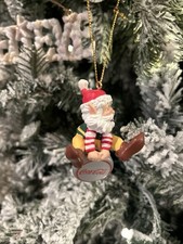 COCA COLA CHRISTMAS ORNAMENT, BOTTLING WORKS ELF ON COKE BOTTLE CAP