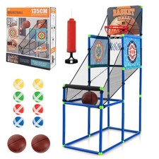 2-in-1 Basketball Arcade Game Set w/8 Sticky Balls, 2 Targets, Electronic Sco...