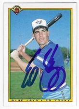 EDDIE ZOSKY 1990 BOWMAN AUTOGRAPHED SIGNED # 523 TORONTO BLUE JAYS
