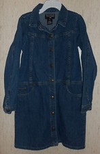 GIRLS POLO JEANS CO. RALPH LAUREN SNAP FRONT BLUE JEAN DRESS SIZE 6X