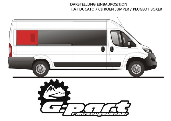 Fiat Ducato/Citroen Jumper/Peugeot Boxer Schiebefenster Scheibe Beifahrerseite-image
