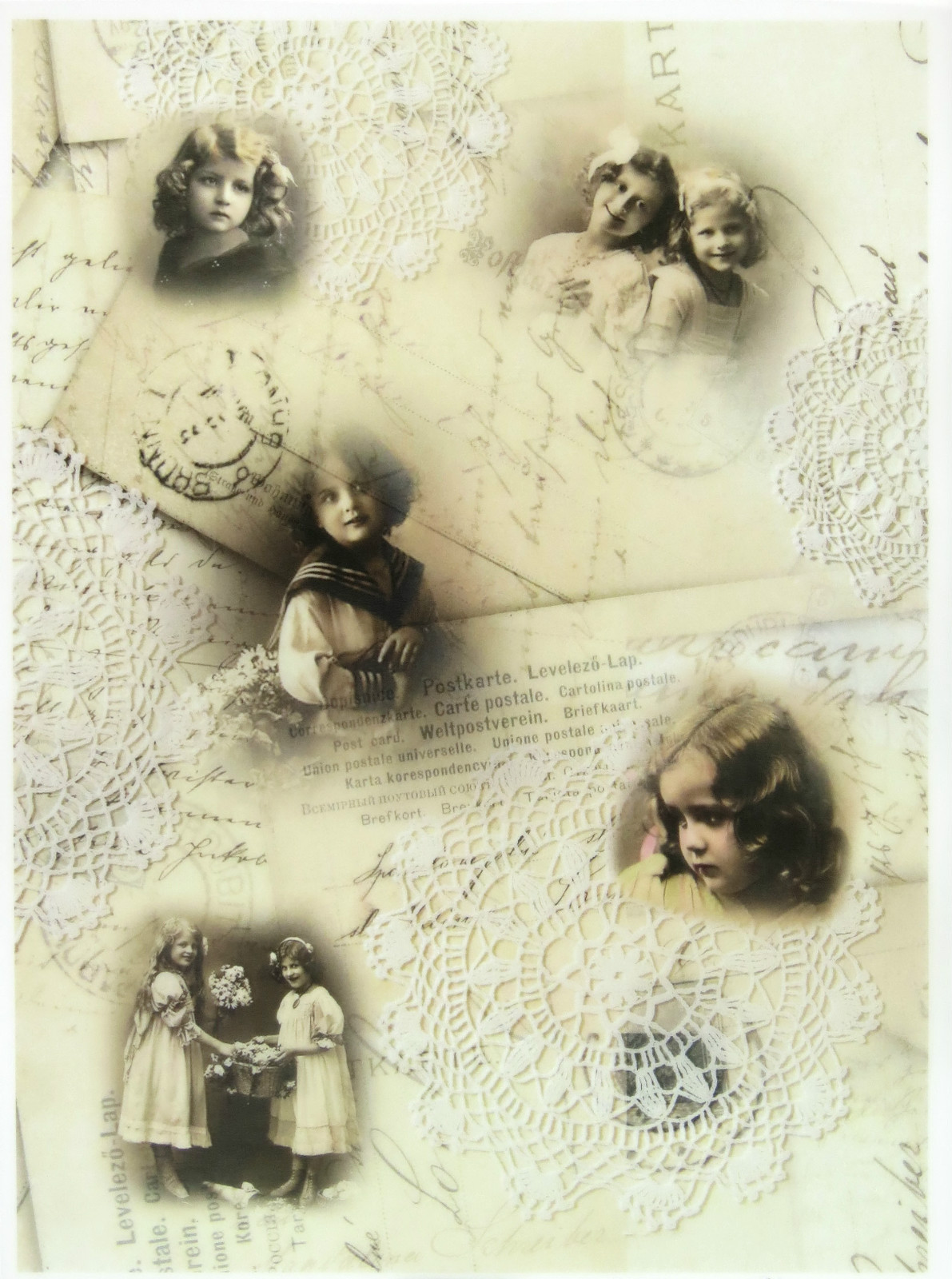 Printed Translucent / Vellum Scrapbook  Paper A/4 Postcard