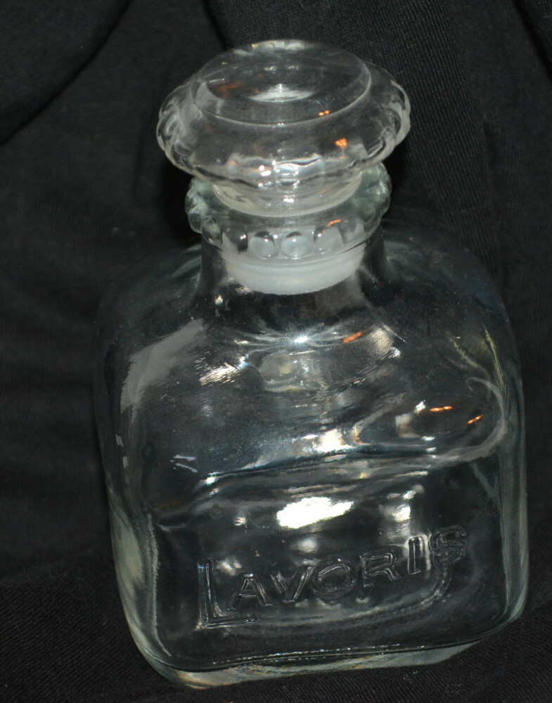 LAVORIS Glass Mouthwash Square Bottle with Stopper VINTAGE eBay