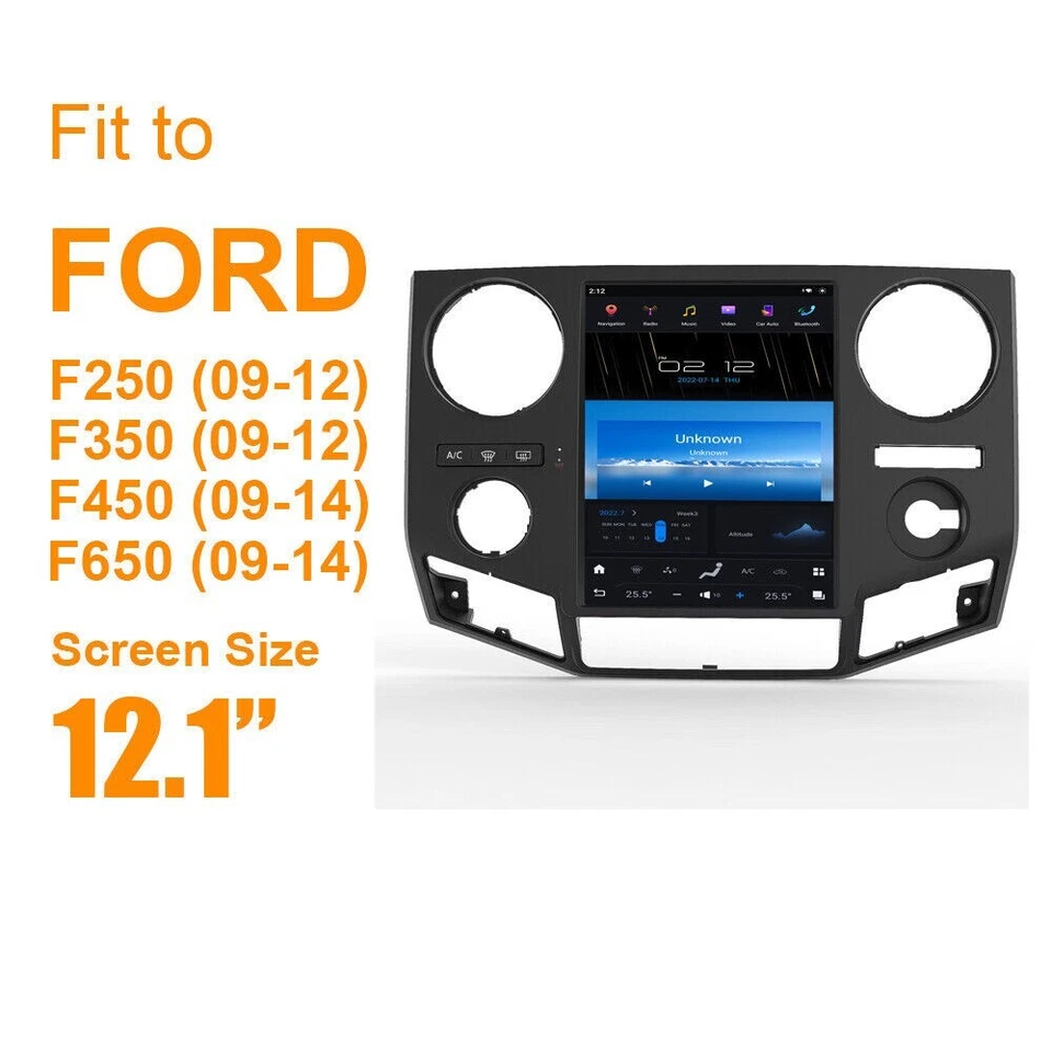 For Ford F250 F350 2009-2012 Tesla Style Screen Stereo Car Radio GPS Navi 12.1'' Foto 4 de 4