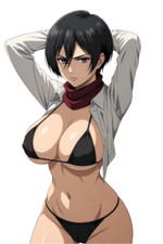 Mikasa Attack on Titan Waifu Weatherproof Anime Sticker 6" Car Decal