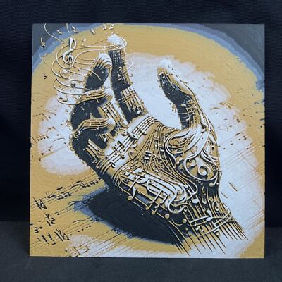 Music Hand Wall Art, Musician Art, Music Lover, 3D Printed Wall Art,Textured Art