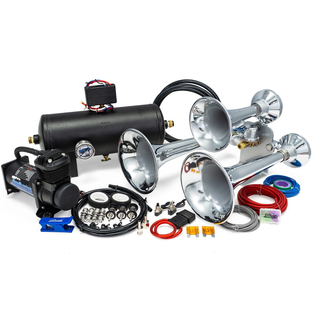 HornBlasters Outlaw Chrome 232 Loud 2-Gallon 150 PSI Train Horn