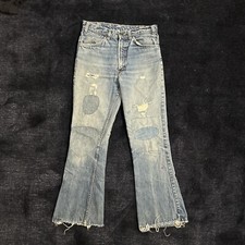 Vintage 70s Levi  s 646 684 Bellbottom Flare Jeans Patched Distressed Faded 30x29
