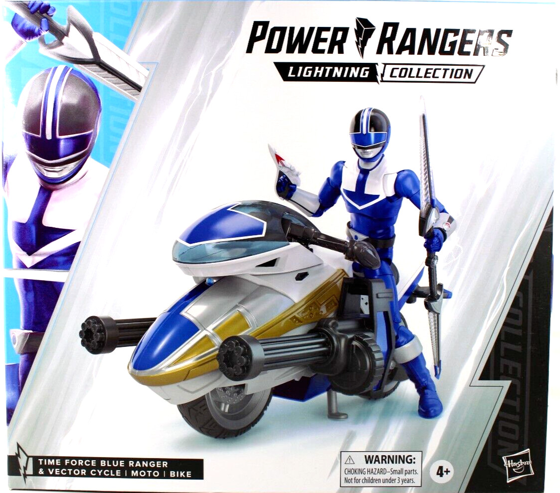 Power Rangers Time Force Blue Ranger Figure & Vector Cycle Lightning Collection