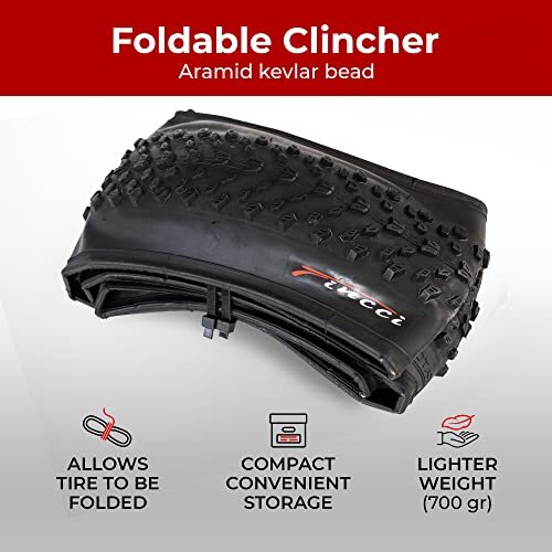26 x 1.95 Inch Foldable Bike Tire 60 TPI ETRTO 50559 for MTB XC Enduro