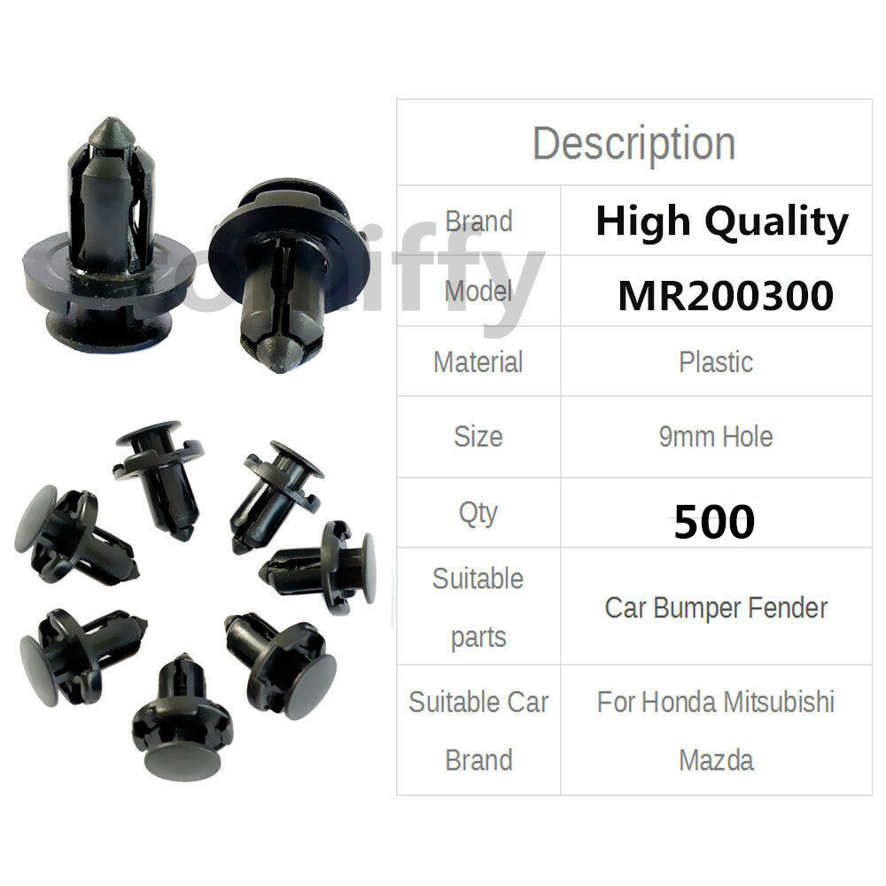 25-Piece Fender Retainer Clips – MR200300 9mm Push Fasteners – For Mitsubishi Eclipse 2002–2012 & More