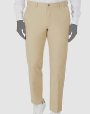  96 Ralph Lauren Men's Beige Classic-Fit Stretch Trousers Dress Pants 32W 32L
