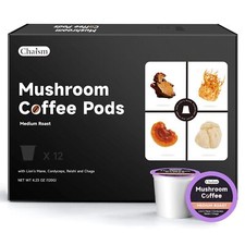 Chaism Mushroom Coffee Pods 12 K Cups Focus Energy Boost Sugar-Free