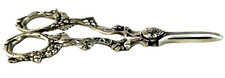Grape SHEARS, Scissors, Silver-Plate, Overall Grape Cluster, 7" l