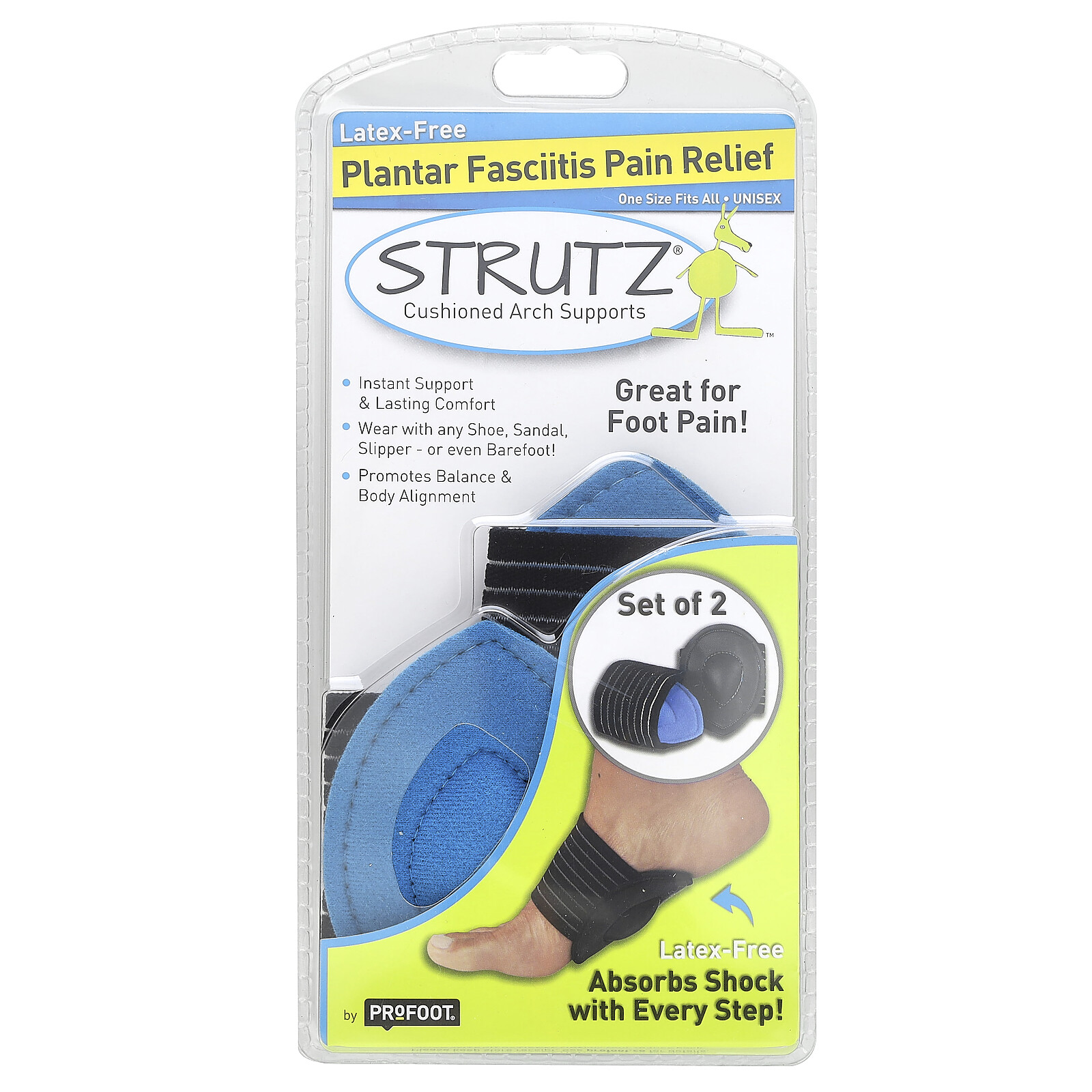 Набор для облегчения боли при подошвенном фасците, мужской 8-13 лет, набор из 5 предметов