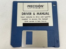 Vintage 1990 Precision Instruments Driver  Manual Windows 3.5" Floppy Disk Blue