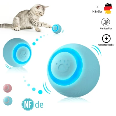 MARKENLOS Interaktives Katzenspielzeug Ball LED Licht 360° Selbstdrehender Elektrisch