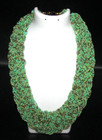 Vintage Colorful Green Chunky Beaded Multi Strand Ladies Statement Necklace 10" — photo 1