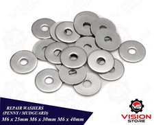 M6 (6 mm) REPAIR WASHERS PENNY MUDGUARD LARGE WIDE WASHER ZINC PLATED BZP