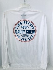 Salty Crew Rashguard Twin Fin L/S Tech Tee Shirt Large White code LL19 NWT