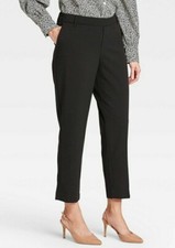 X-Small - Women's High-Rise Slim Taper Ankle Pants - A New Day Black