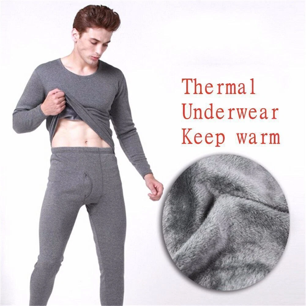 Winter Thermal Underwear Men Long Thermal Suit Tops + Pants Underwear Long  Set