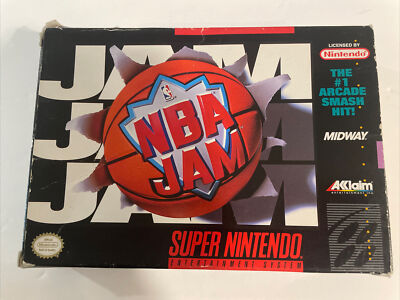 Super Nintendo Game NBA Jams with Box and Instructions 
