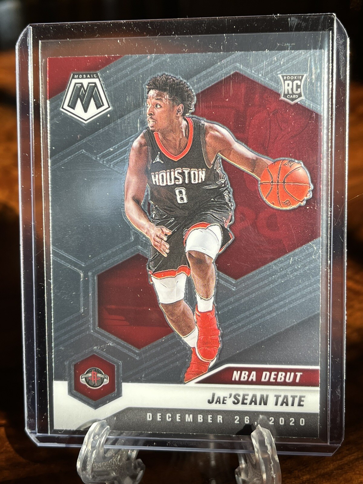 JAE’SEAN TATE 2020-2021 Mosaic Silver Prizm ROOKIE Debut Insert- Houston Rockets