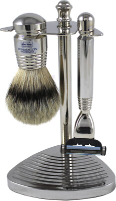 Rasierset Hans Baier Exclusive Metall silberfarben