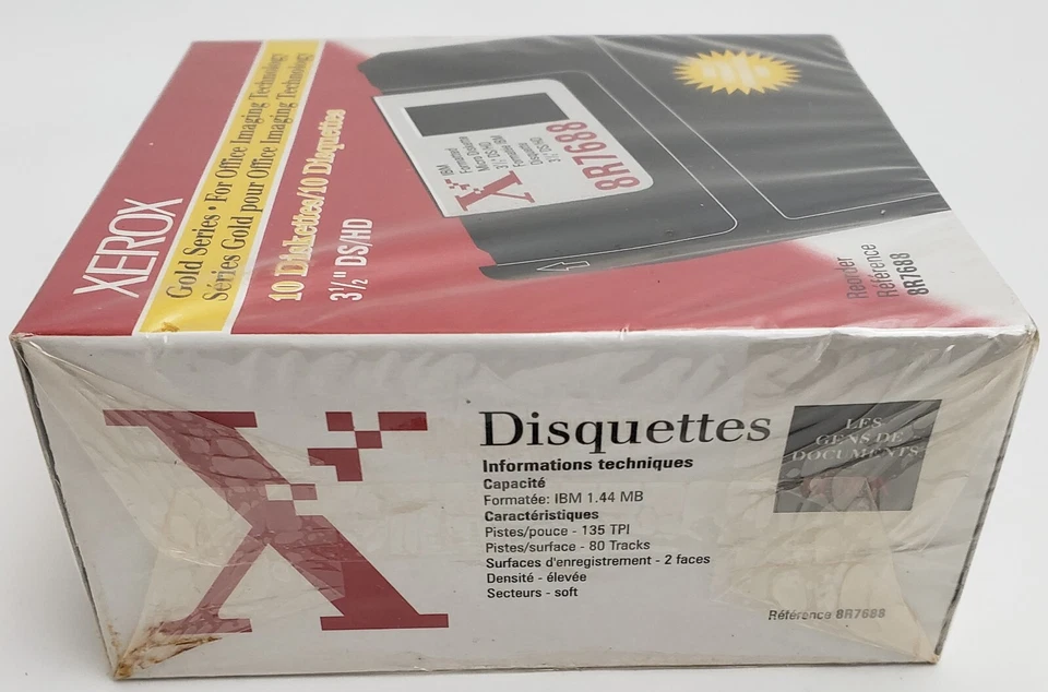 Vintage Xerox Diskettes 10-3 1/2" DS/HD Gold Series IBM Formatted 8R7688 1.44MB - Image 3 of 4