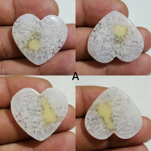 Unique White Solar Quartz Heart Shape Cabochon Loose Gemstone For Making Jewelry - Picture 2 of 13