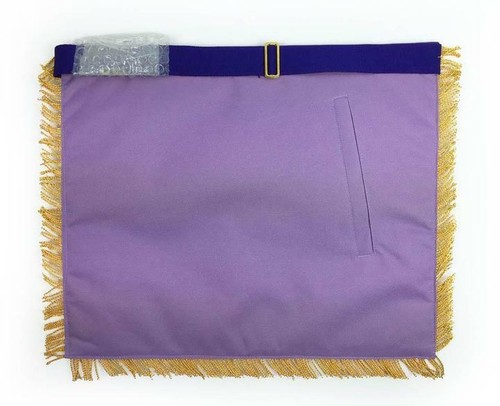 Masonic Blue Lodge Past Master Gold Machine Embroidery Freemason Purple Apron - Picture 6 of 6
