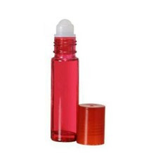 Botellas enrollables de vidrio de 10 ml, enrollables de perfume, cantidad 6, rodillo brillo de labios rojo