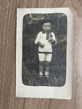 Vintage Studio Photographic Romanian Postcard Young Boy Portrait