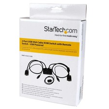 NEW - Startech 2 Port USB VGA Cable KVM Switch With Remote Switch - SV211USB