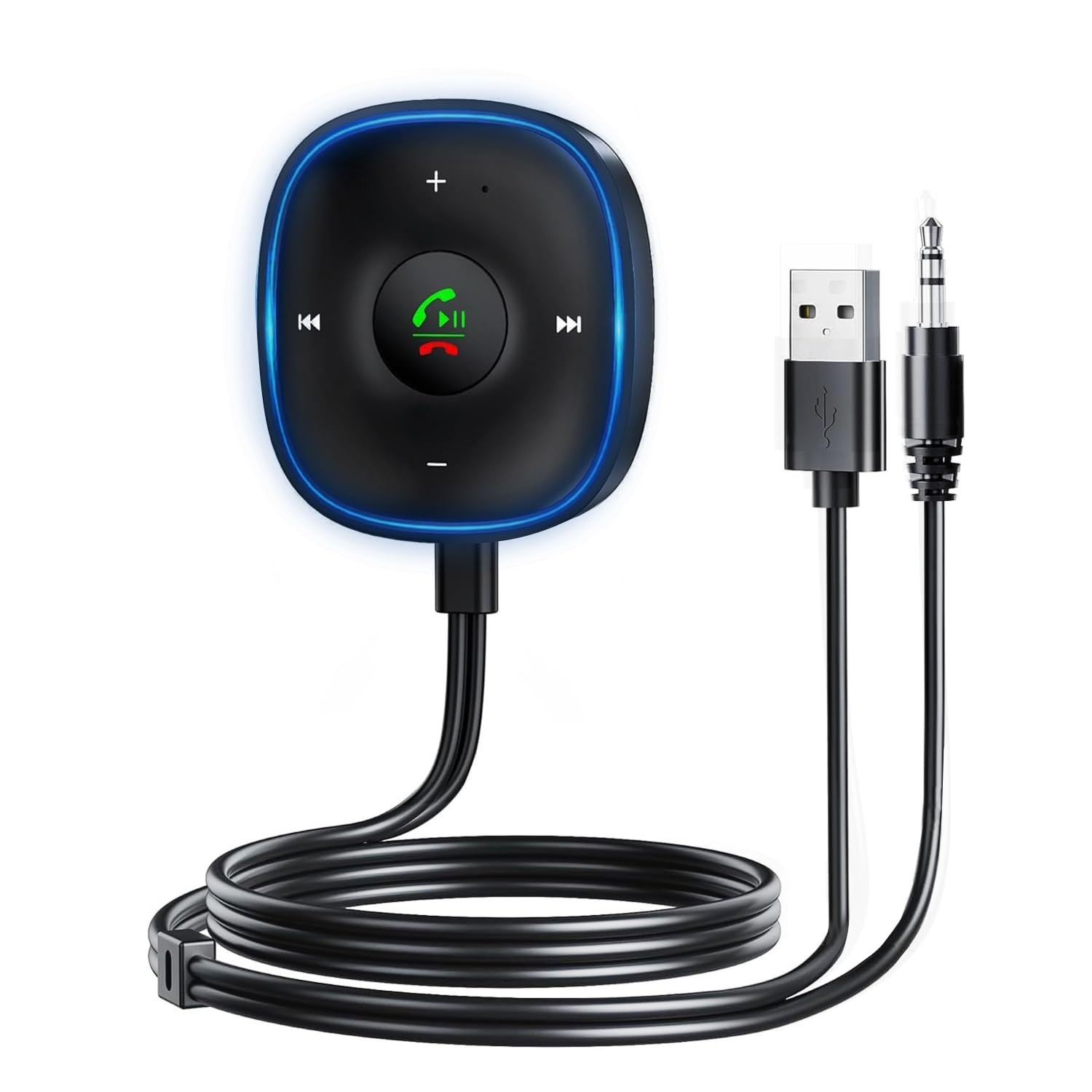 Bluetooth 5.3 Car Adapter with Dual Connection and AUX Output