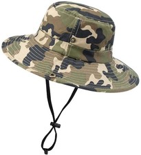 Kids-Boys-Summer-Outdoor-Camo-Fishing-Sun-Hat - UV-Protection-Bucket-Boonie-Hat