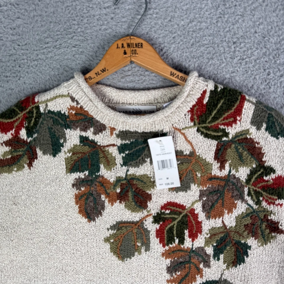 Suéter Marisa Christina Tejido Otoño Para Mujer Hojas Medianas Estampado Completo Nuevo Con Etiquetas Foto 3 de 4