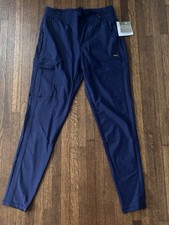 Cherokee Scrub Sport Pants Small Navy Blue Drawstring Zip