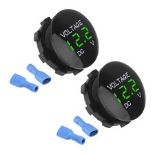 Dc 12v 24v Volt Meter Car Led Digital Voltmeter Mini Waterproof Round Panel Vo