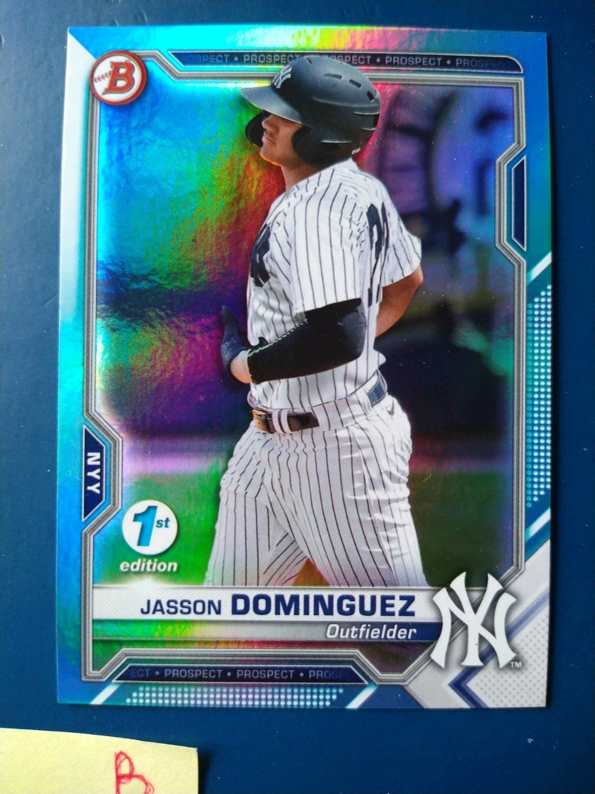 2021 Bowman 1st Edition Sky BLUE Foil Jasson Dominguez #BFE-13 New York Yankees